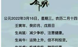 秦阳明每日生肖运势2022年3月17日