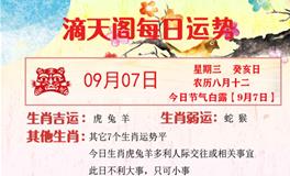 滴天居士2022年9月7日生肖运势