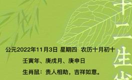 秦阳明每日生肖运势2022年11月3日