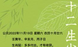 秦阳明每日生肖运势2022年11月19日